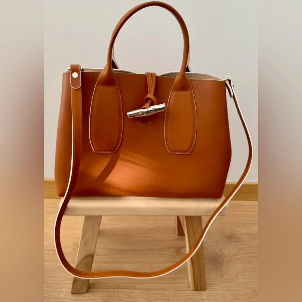 Longchamp Le Roseau leather handbag NWOT - Picture 6 of 16